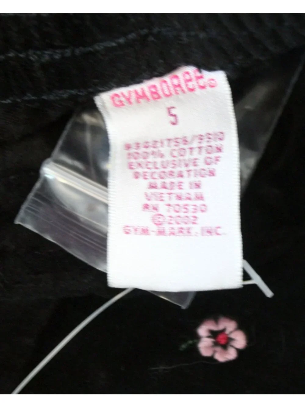 2003 Gymboree Holiday Magic  Black Velvet Pants Flowers Cherries sz 5 Sequins